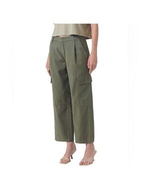 AGOLDE JERICHO CARGO PANTS FATIGUE Wide Leg Cargo Front Pleats & pockets sz 34